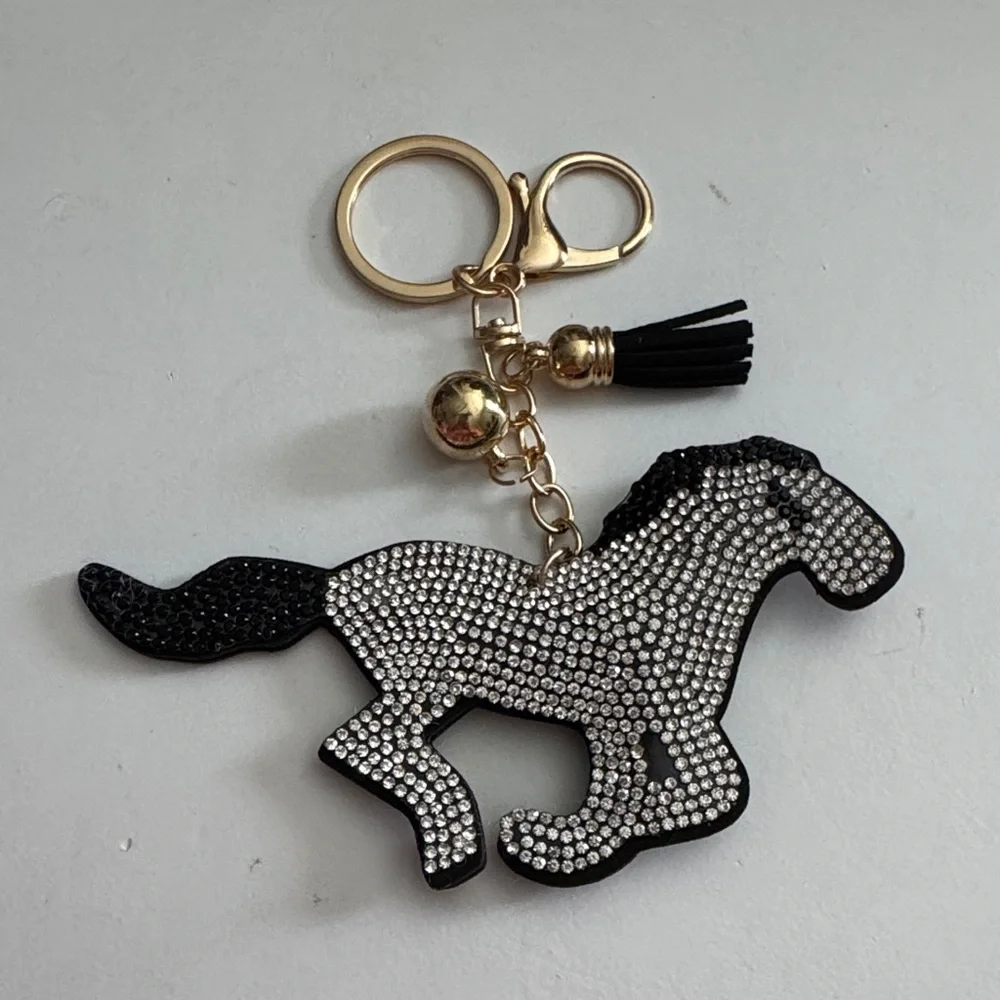 Black and Silver Horse Keychain